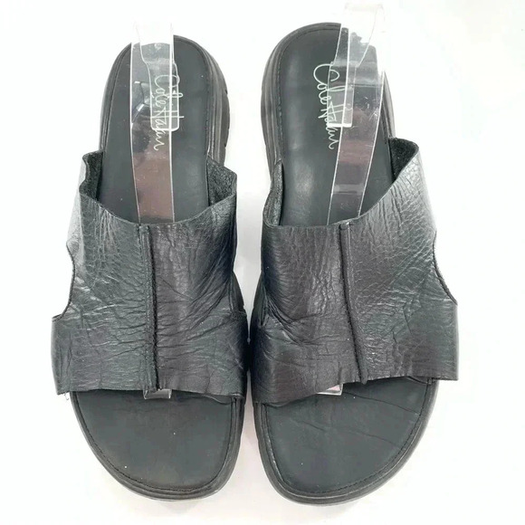 Cole haan mens sandals size 12 black leather Nike lab comfort slides - Picture 4 of 14